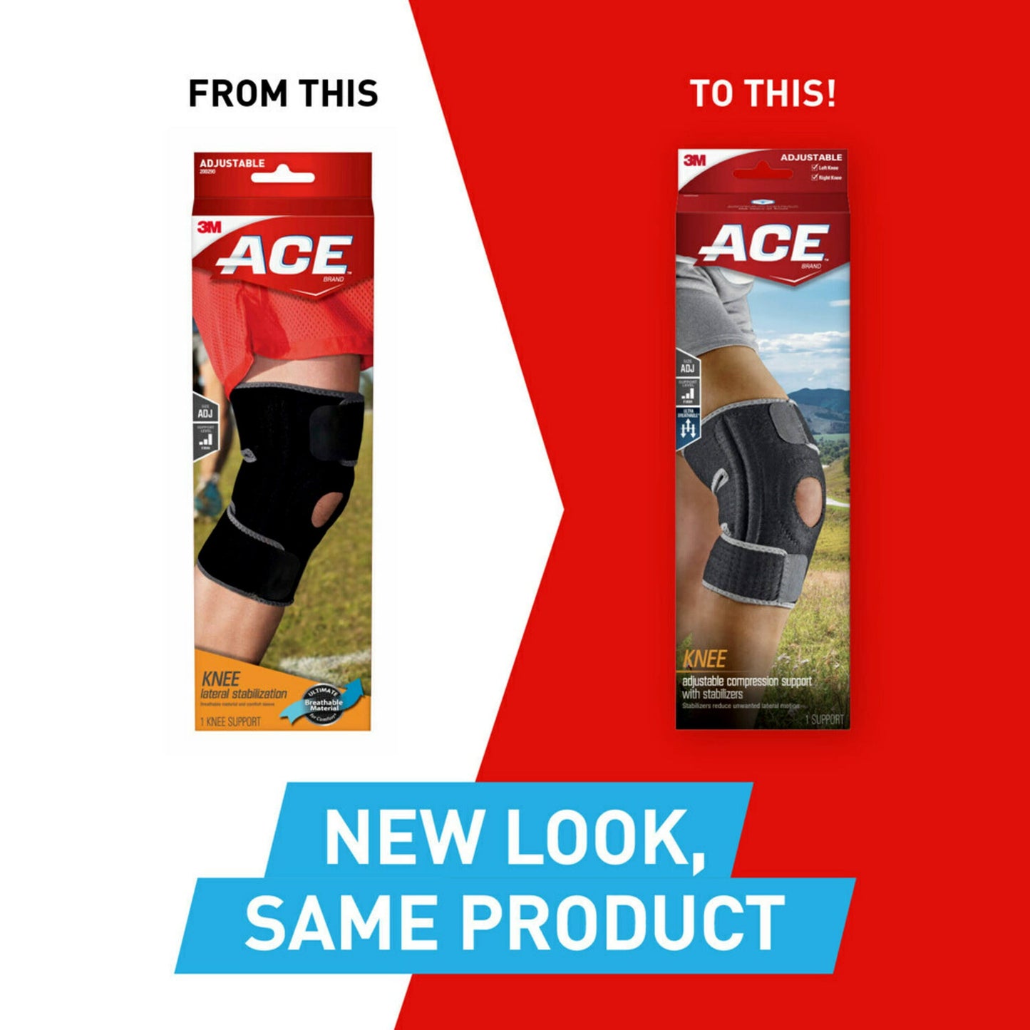 Brand Knee Br W/ Dual Side Stabilizers, Black