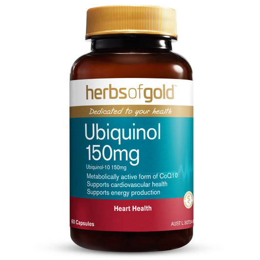 Herbs of Gold Ubiquinol 150Mg 60 Capsules Heart Health Active Coenzyme Q10 Coq10