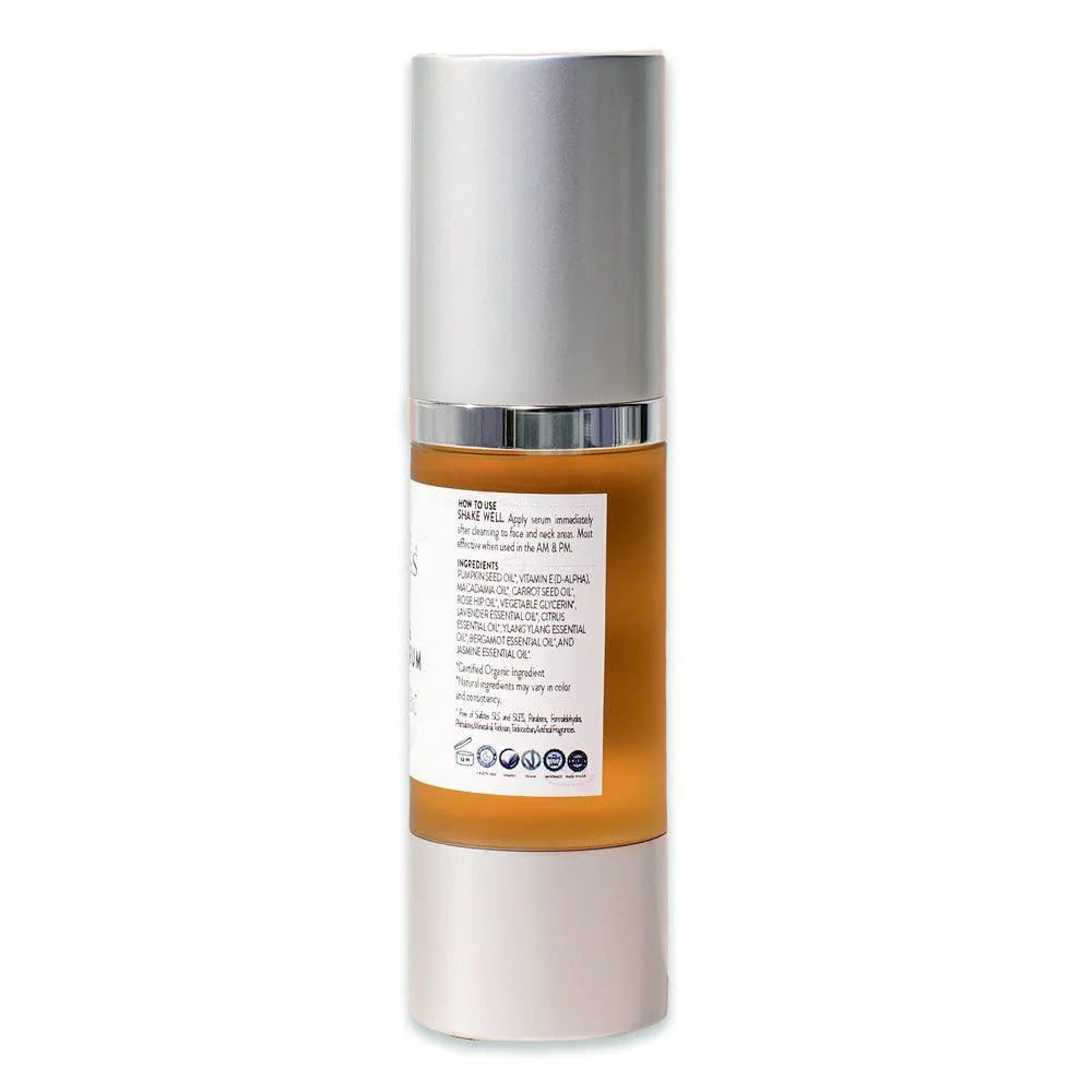Organic Face Serum with Antioxidants Pumpkin Vitamin E Rejuvenates Skin 1 Oz
