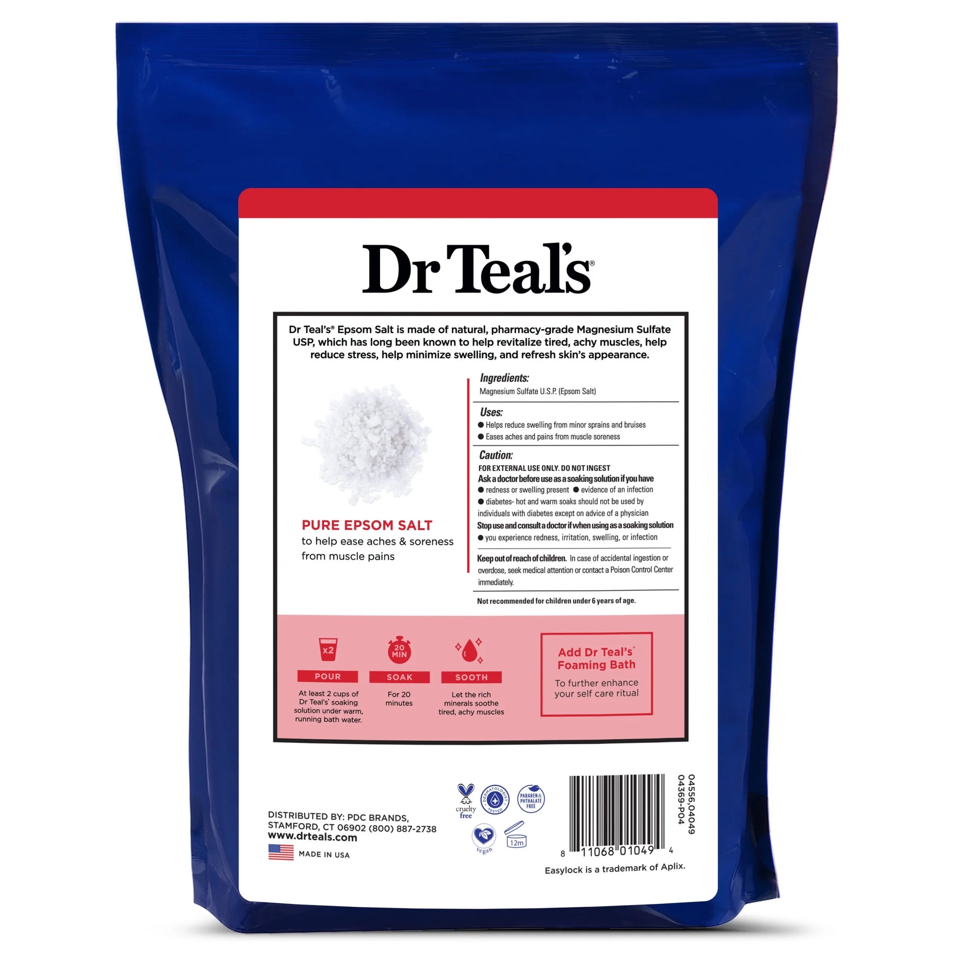 Pure Epsom Salt Soak, Therapeutic, Fragrance Free, 6 Lbs