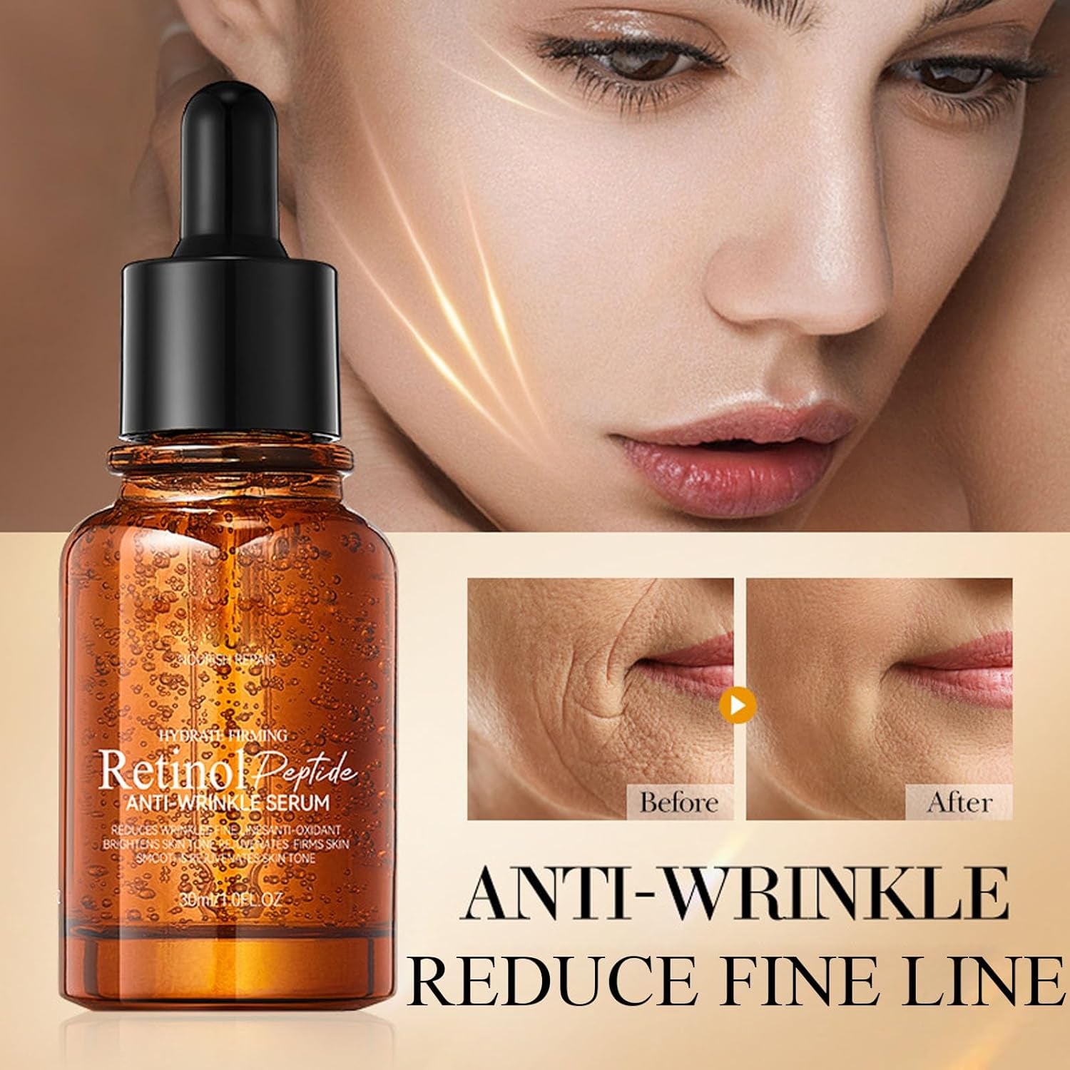 Retinol Skin Care Set, anti Aging Skin Care Routine Kit with Hyaluronic Acid, Rose Essence, Firm Skin, Smooth Wrinkle, Face Care Set with Face Cream, Serum, Eye Cream, Toner, Cleanser