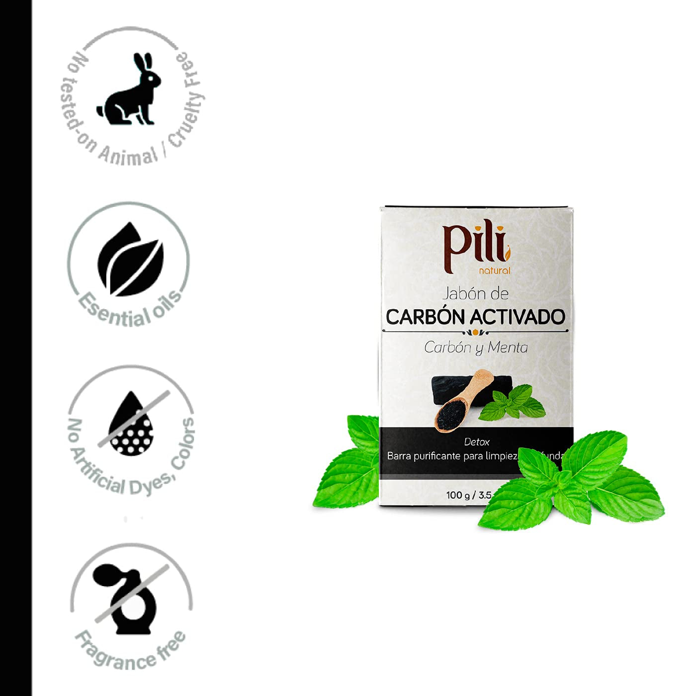 Activated Charcoal Soap Bars with Peppermint Oil (3 Pack). Face and Body Natural Detoxifying Soap Bars. for Men, Women and Teens.