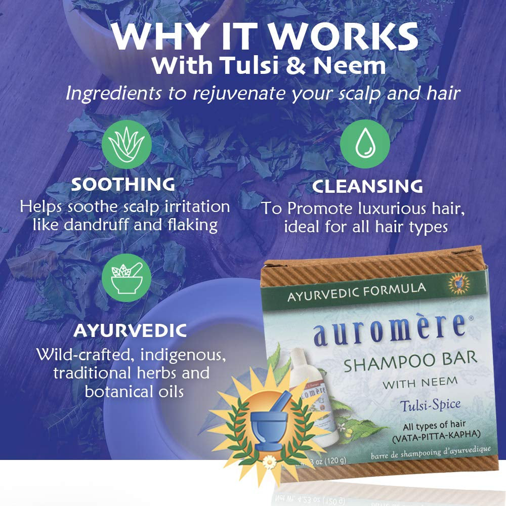 Ayurvedic Shampoo Bar - Eco Friendly, Handmade, Vegan, Cruelty Free, Natural, Non GMO, All in One Bar for Soap and Shampoo (4.23 Oz), 1 Pack