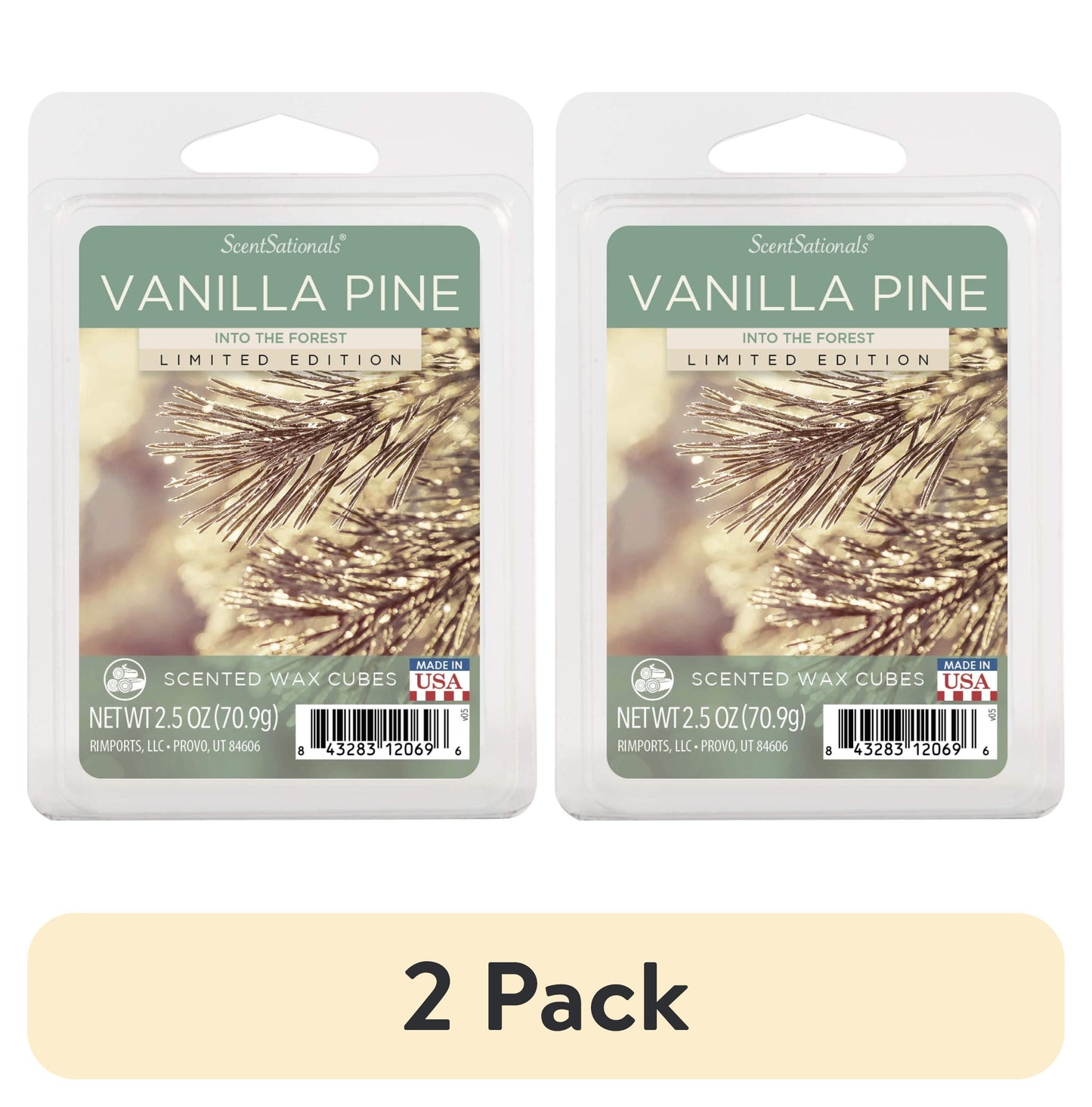 (2 Pack) Vanilla Pine Scented Wax Melts, , 2.5 Oz (1-Pack)