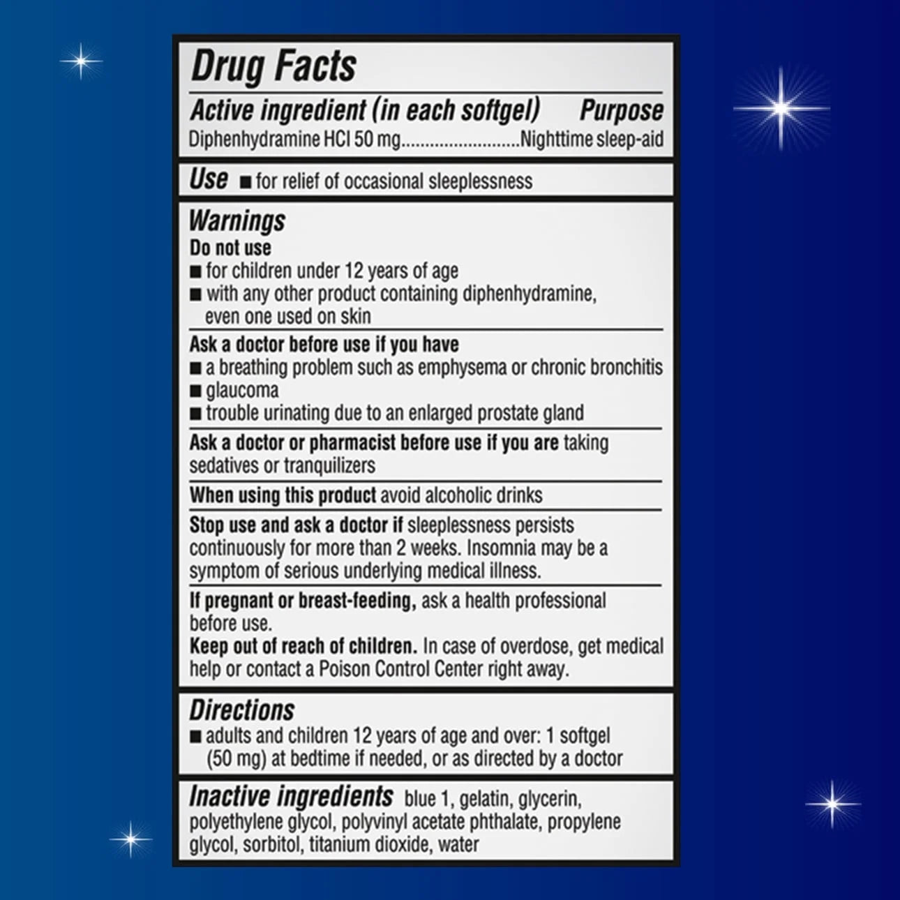Sleepgels Diphenhydramine HCL Softgel Sleeping Pills, Nighttime Sleep Aid, 50 Mg, 100 Count
