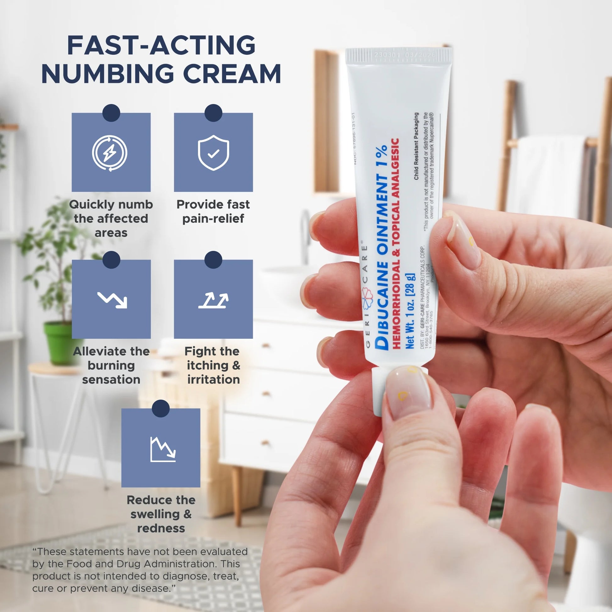 Dibucaine Ointment 1% Hemorroidal & Topical Analgesic (1Oz)