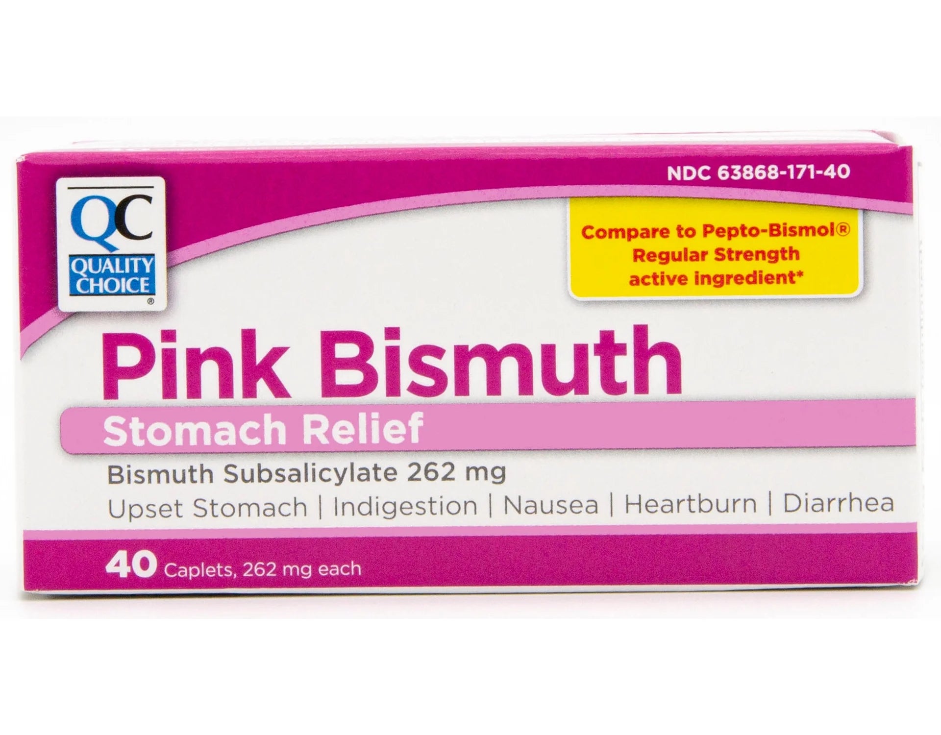 3 Pack  Pink Bismuth Caplets 40 Count Each