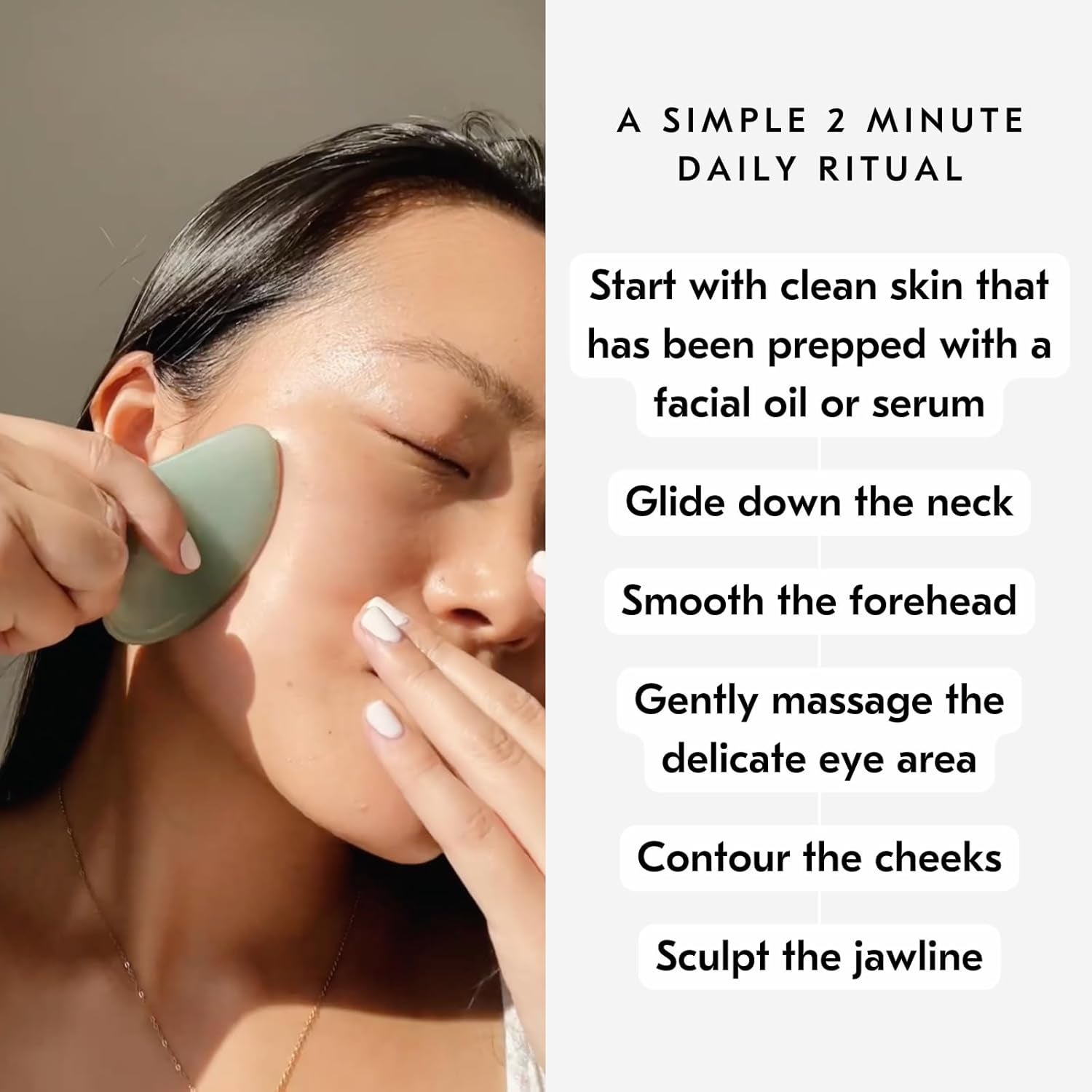 Jade Gua Sha Facial Tools – the Stone of Eternal Youth – Face & Body Guasha Tools for Self-Care, Massager for Sculpting, Muscle Tension Relief & Puffiness Reduction