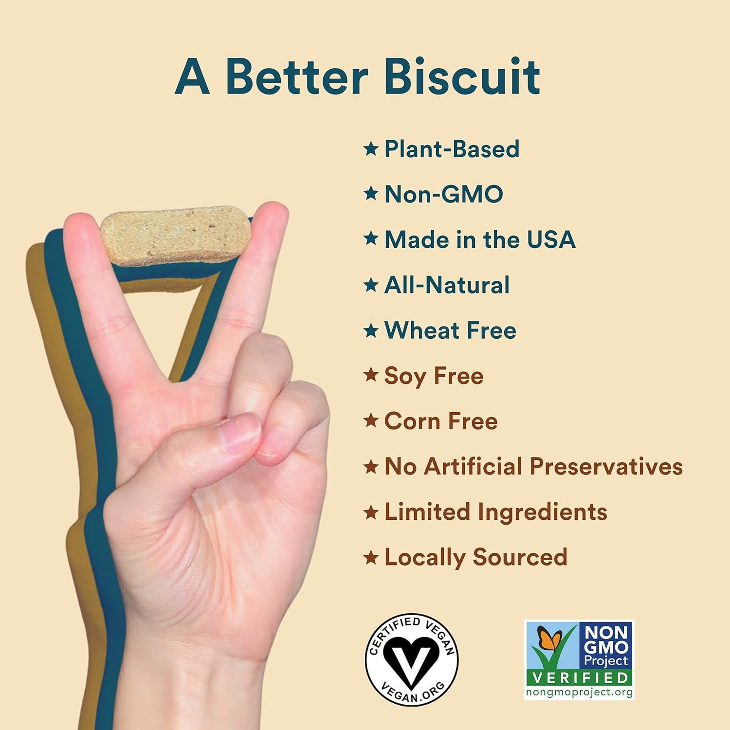 Benefit Biscuits, All Natural Dog Treats, Certified Vegan, Non GMO, Wheat Free, Healthy Dog Biscuits, Made in USA (Blueberry, Regular Bag (7Oz))