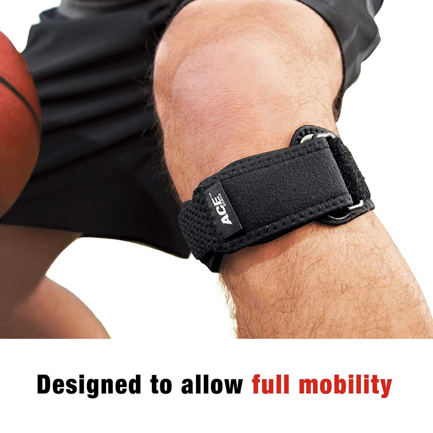 Adjustable Knee Strap, Black, 1 Strap