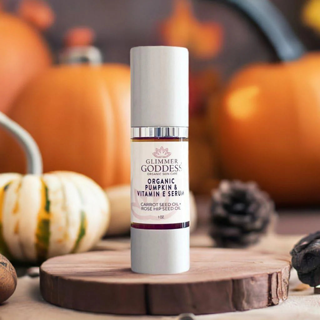 Organic Face Serum with Antioxidants Pumpkin Vitamin E Rejuvenates Skin 1 Oz