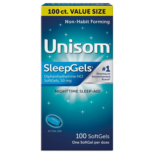 Sleepgels Diphenhydramine HCL Softgel Sleeping Pills, Nighttime Sleep Aid, 50 Mg, 100 Count
