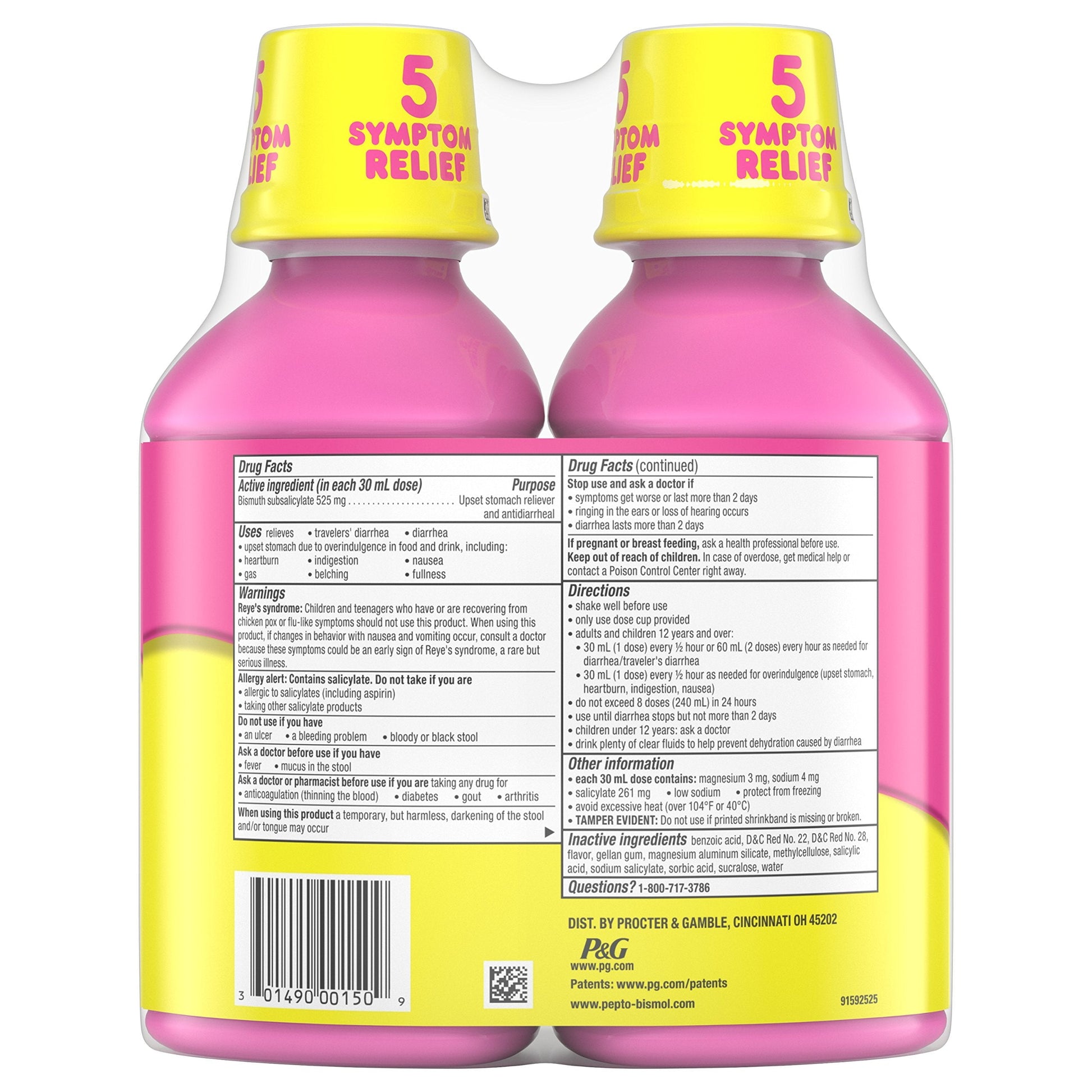 Bismol Liquid Liquid Bismuth Subsalicylate Twin Pack 12 OZ Ea Upset Stomach Relief