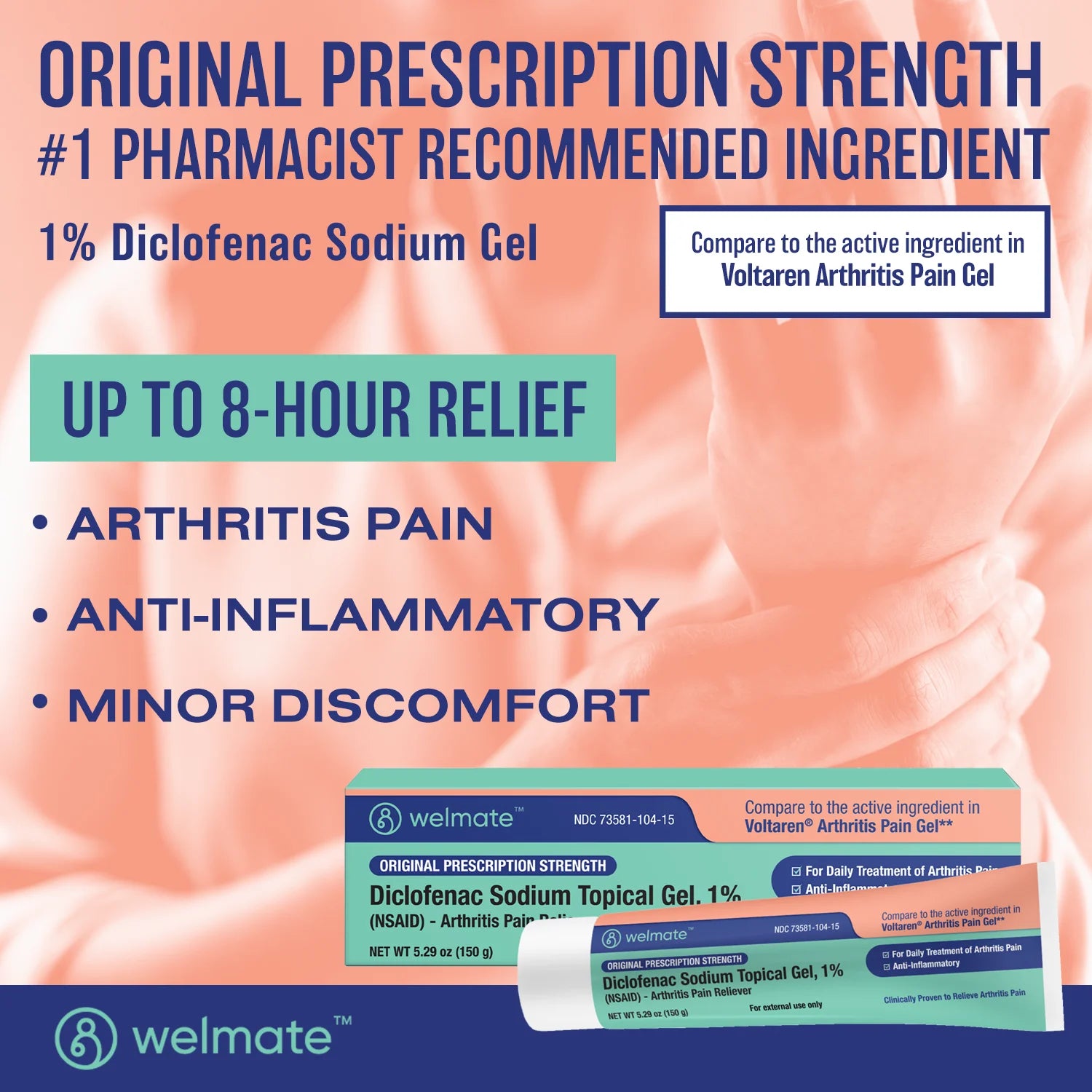 Pain Relief, 1% Diclofenac Sodium Topical Arthritis Gel, 150G