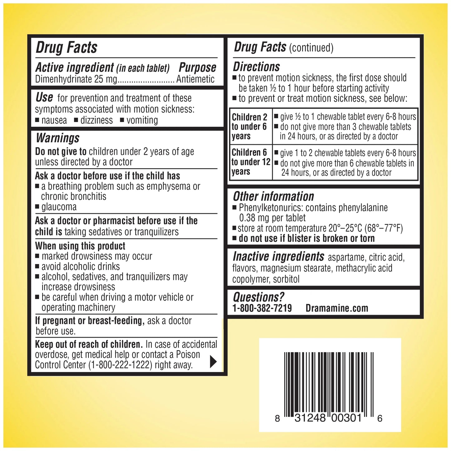 Kids Chewable, Motion Sickness Relief, Grape Flavor for Children'S Health, 8 Count, 3 Pack