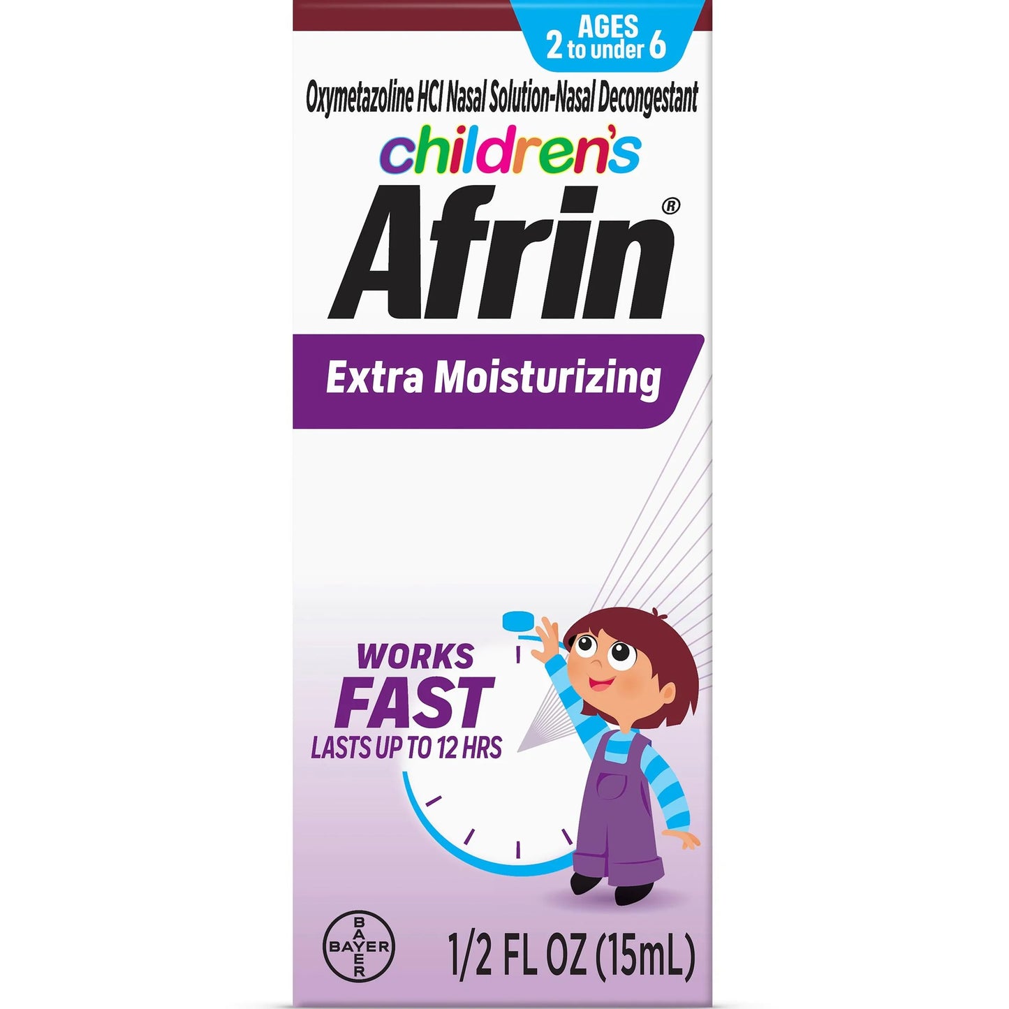 Children'S  Extra Moisturizing 12 Hour Stuffy Nose Nasal Spray, Ages 2 to 6, 15Ml