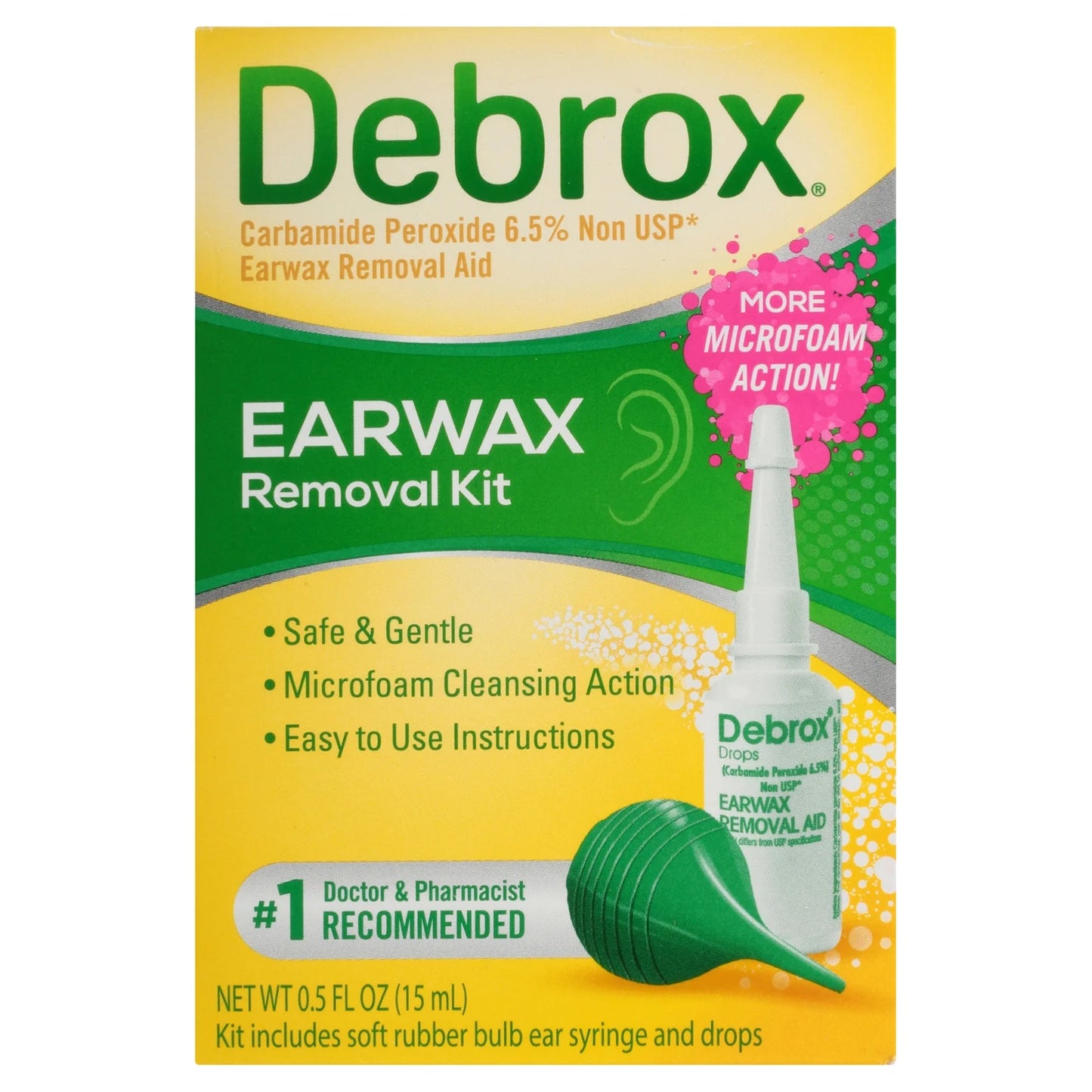 Ear Wax Removal Kit, Ear Cleaning Rubber Bulb Syringe and 0.5 Fl Oz Ear Wax Removal Drops