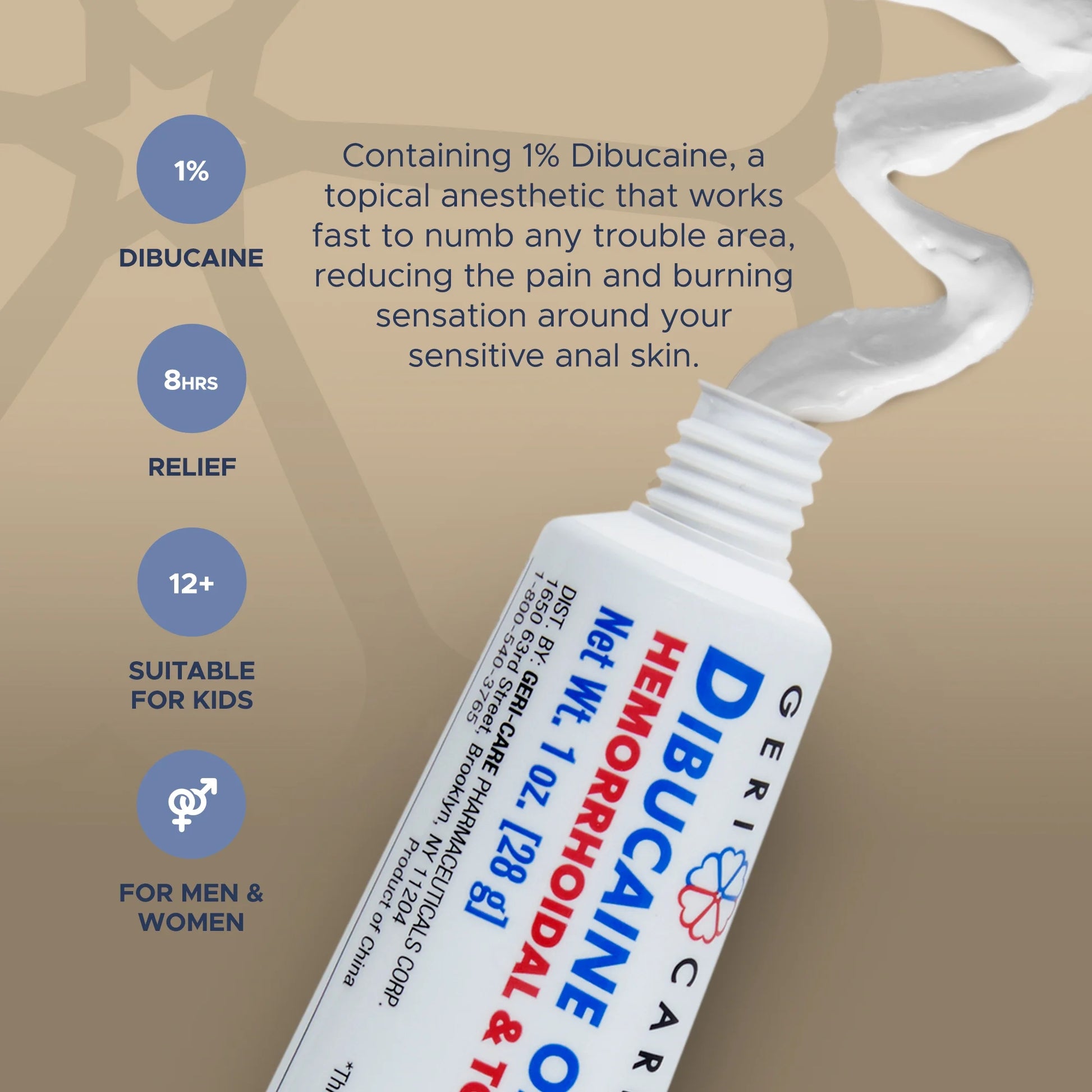 Dibucaine Ointment 1% Hemorroidal & Topical Analgesic (1Oz)