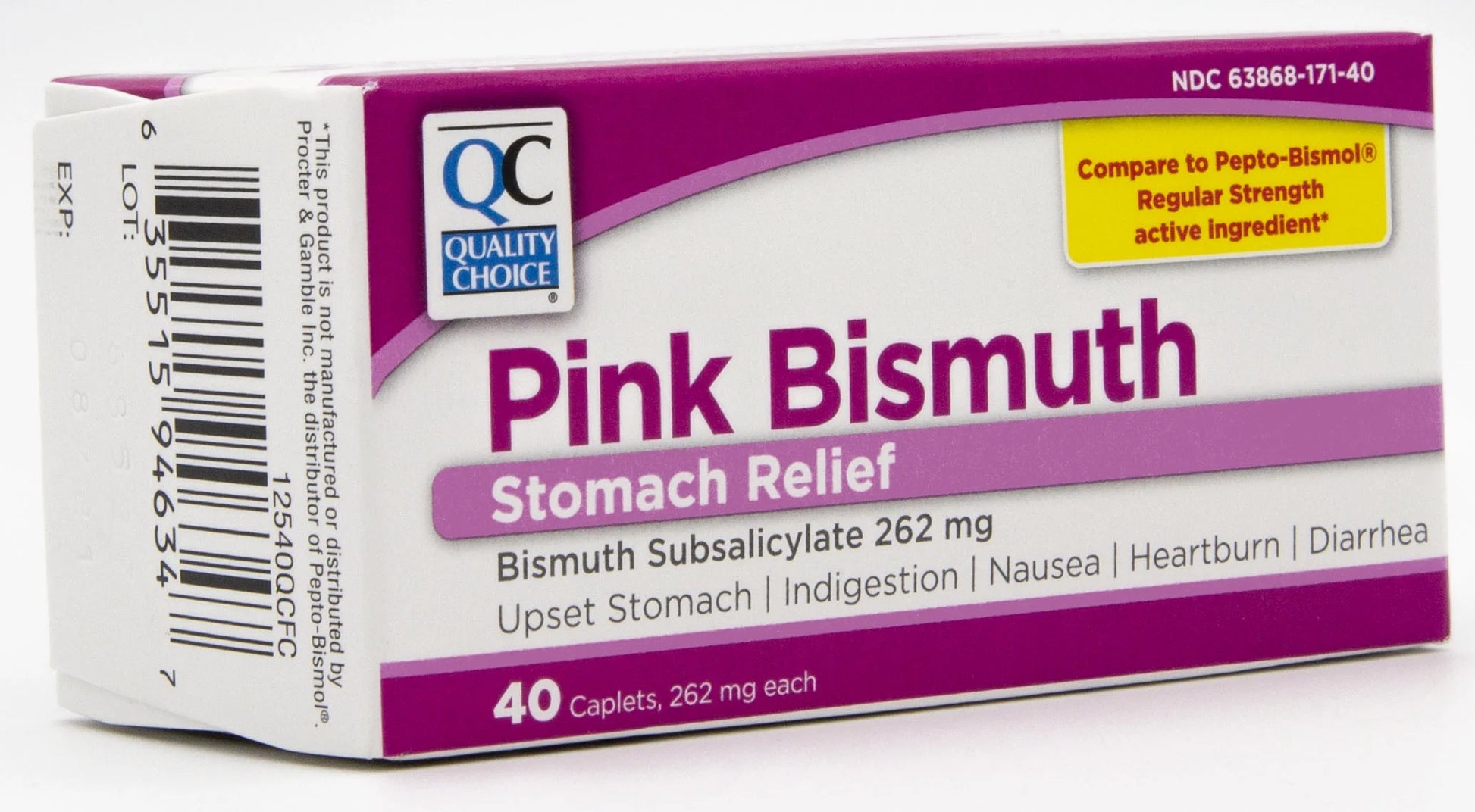 3 Pack  Pink Bismuth Caplets 40 Count Each