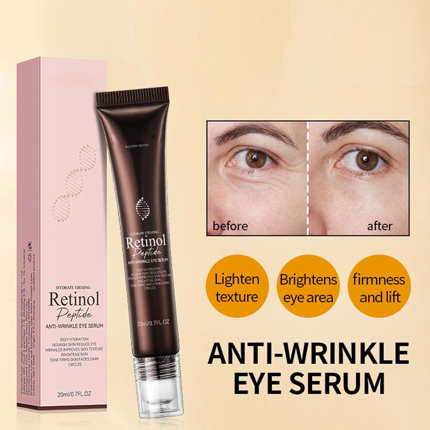 Retinol Skin Care Set, anti Aging Skin Care Routine Kit with Hyaluronic Acid, Rose Essence, Firm Skin, Smooth Wrinkle, Face Care Set with Face Cream, Serum, Eye Cream, Toner, Cleanser