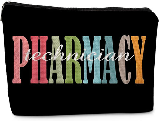 Pharmacy Technician Gifts Small Makeup Bag, Pharmacy Technician Appreciation Gifts Cosmetic Bags for Women, Certified Pharmacy Technician Gifts