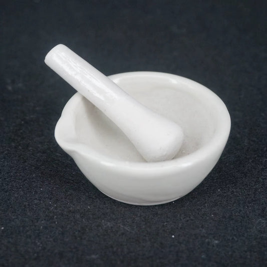 60Mm Porcelain Mortar and Pestle Mixing Grinding Bowl Set White Lab Kit Tools