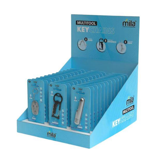 Keychain Multitool Countertop Display – 36-Piece Assortment