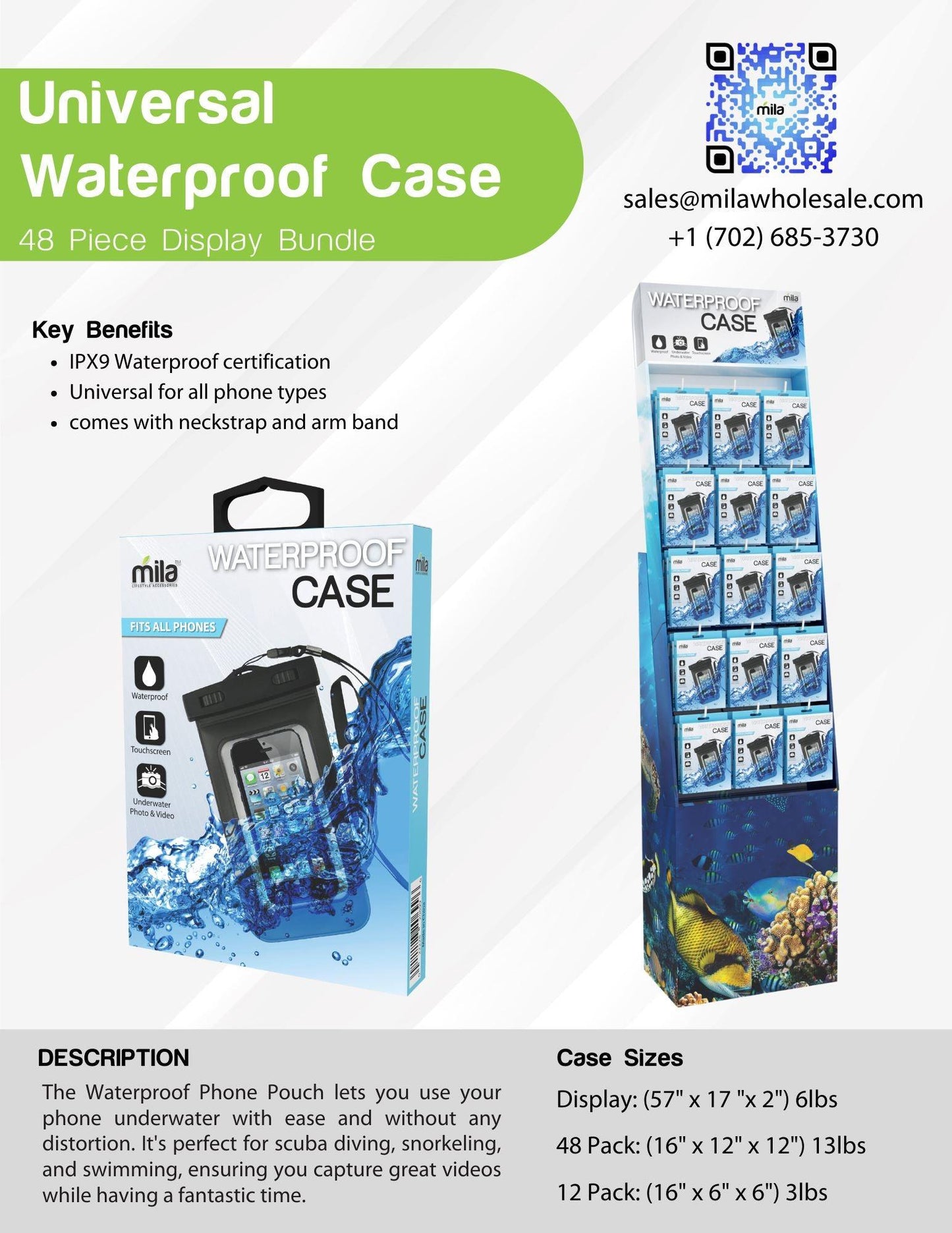 Floating Waterproof Case Bundle Floor Display - Pack of 48